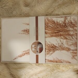 Framed Art Set - Neutral Tan Pampas Grass